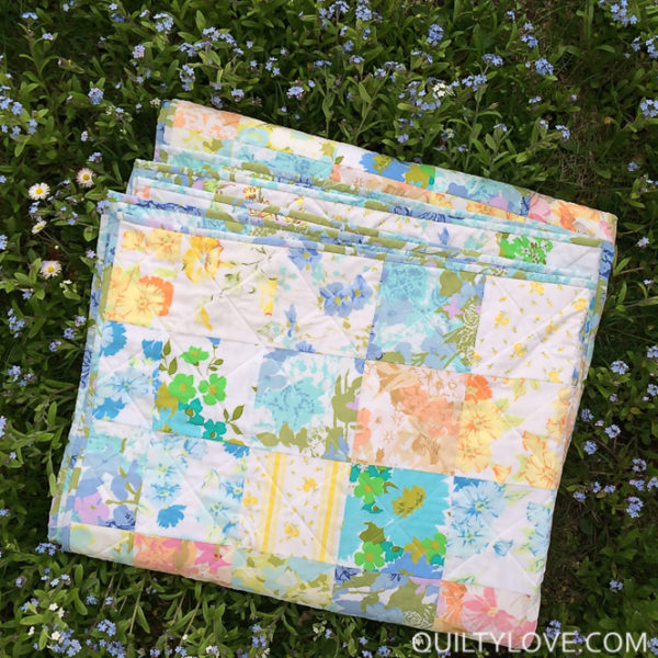 Vintage Sheets quilt [ Take one ] - Quilty Love