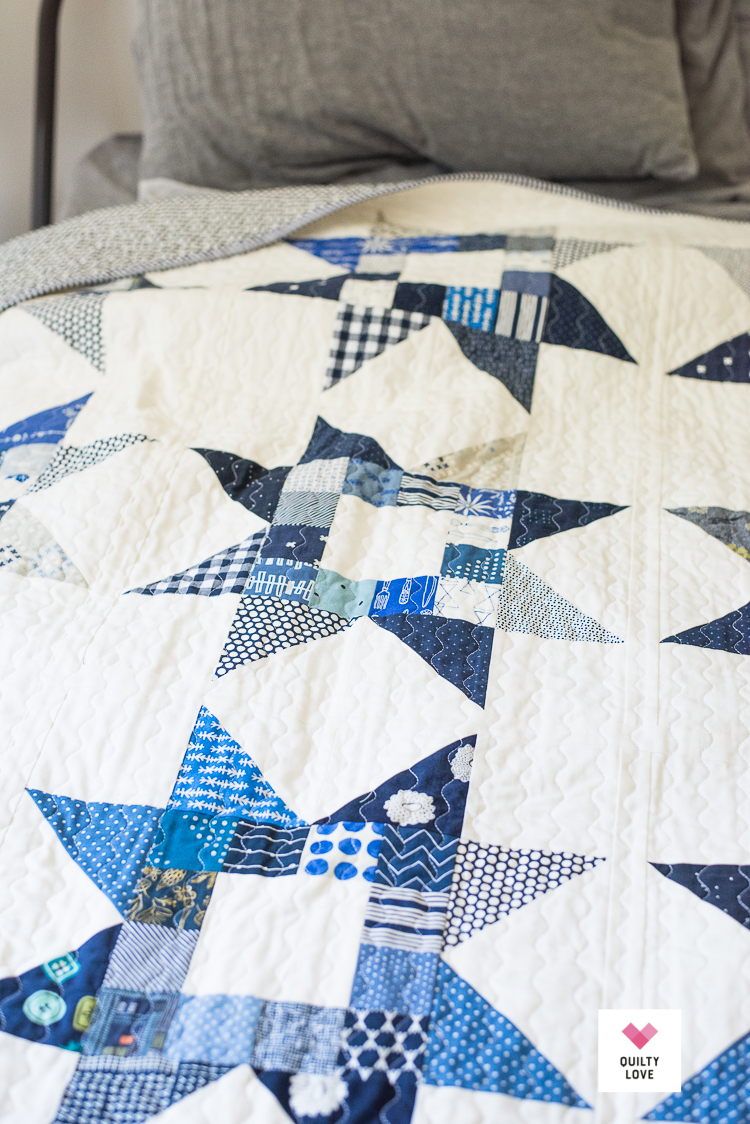 Quilty Stars Quilt Pattern The Scrappy Blue One Quilty Love