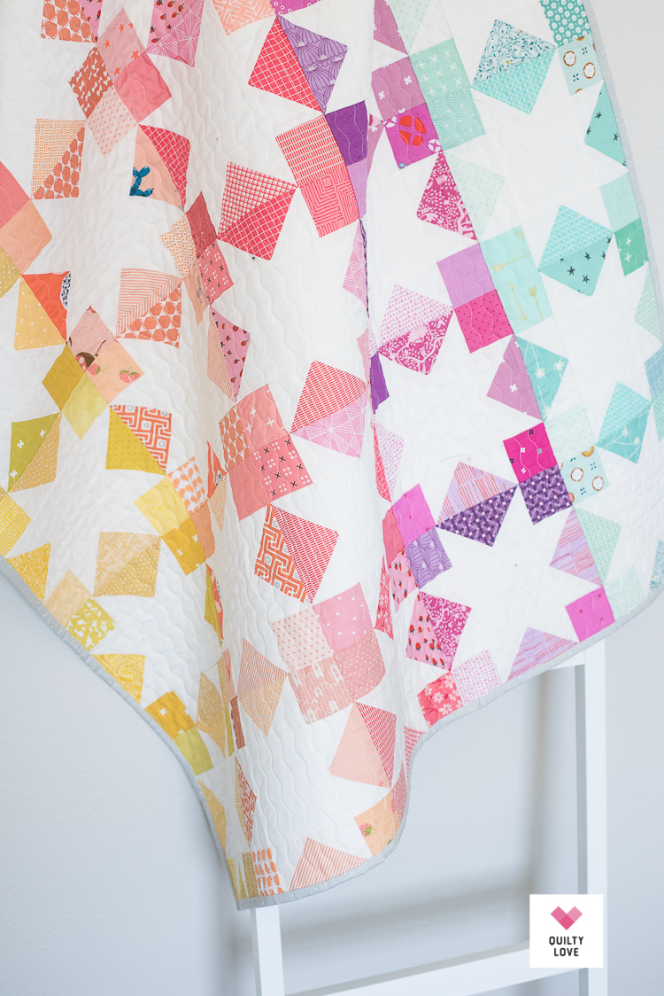 Star Fall Quilt - A scrappy star baby quilt - Quilty Love