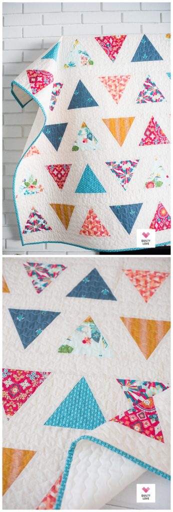 Triangle pop baby quilt pattern by Emily of quiltylove.com