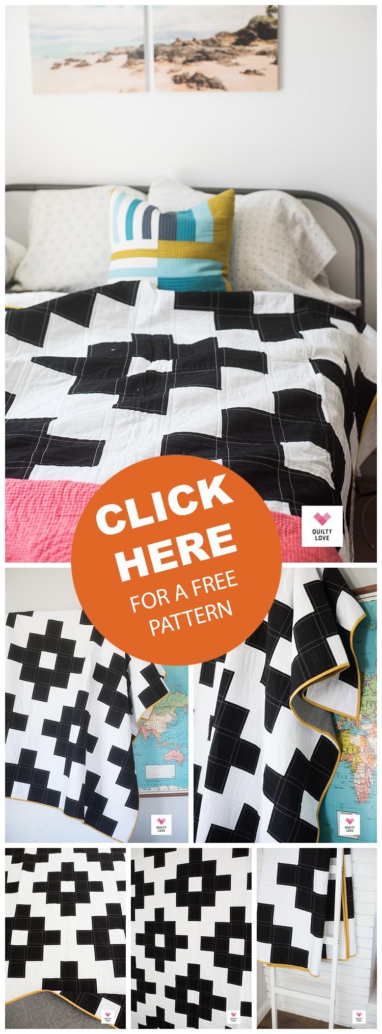 Mod Charms - Free quilt pattern - Quilty Love