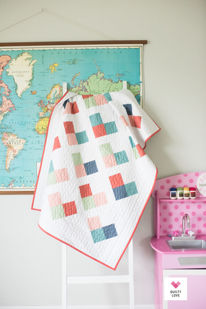 Quilty Hearts baby quilt pattern - The scrappy solids one - Quilty Love