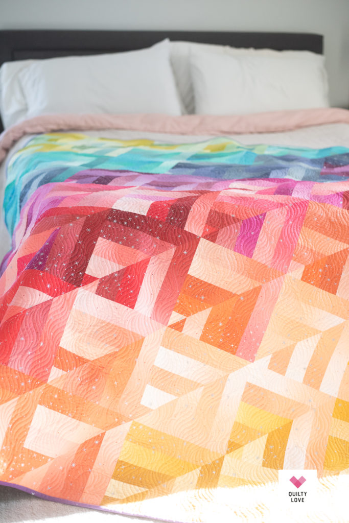 Rainbow Ombre Lucky Log Cabins Quilt Quilty Love