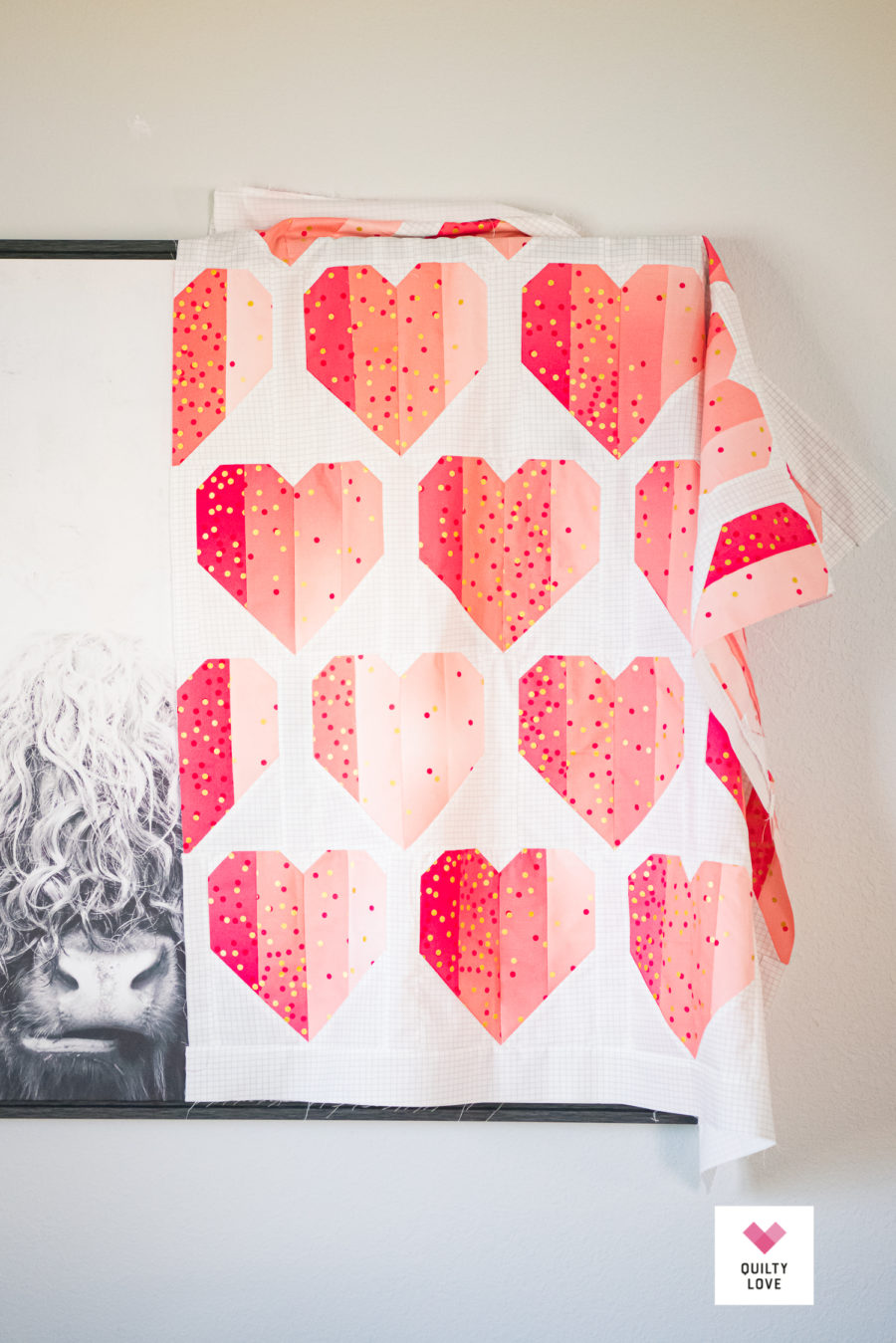 The Ombre Infinite Hearts Baby Quilt - Quilty Love