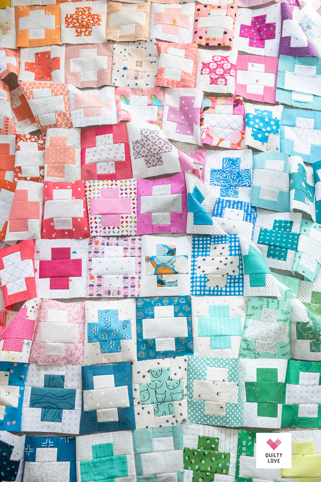 Free Scrap Stash Plus Quilt pattern Quilty Love