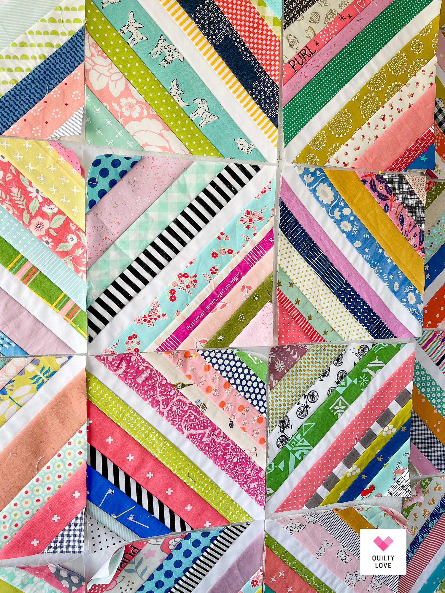 Easy Quilt Block Pattern for 2.5 Strips - Scrap Fabric Love
