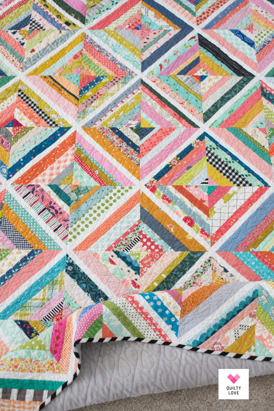 The scrappy and happy String Quilt - Quilty Love