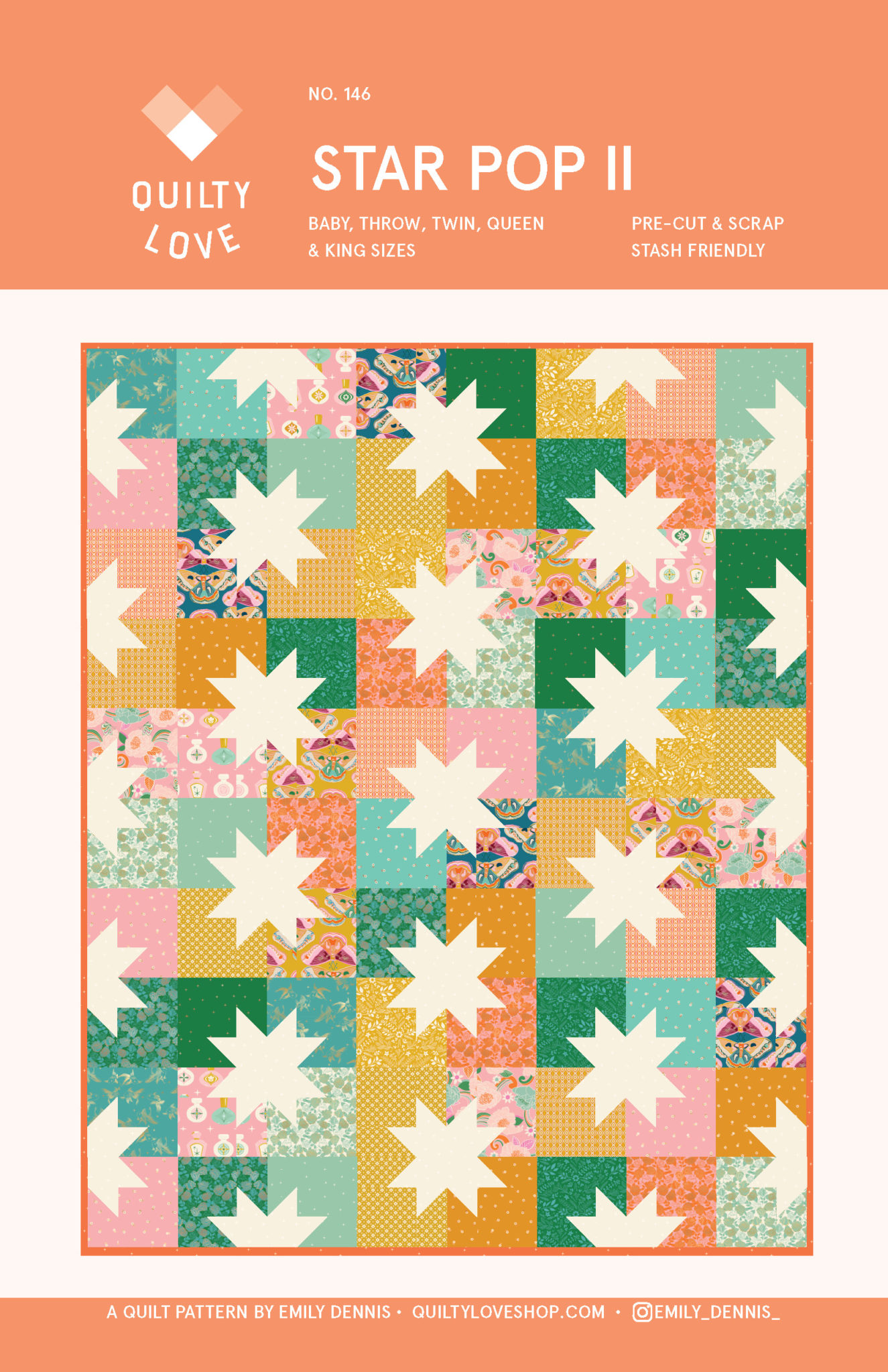 Star Pop II quilt pattern Unruly Nature fabrics Quilty Love