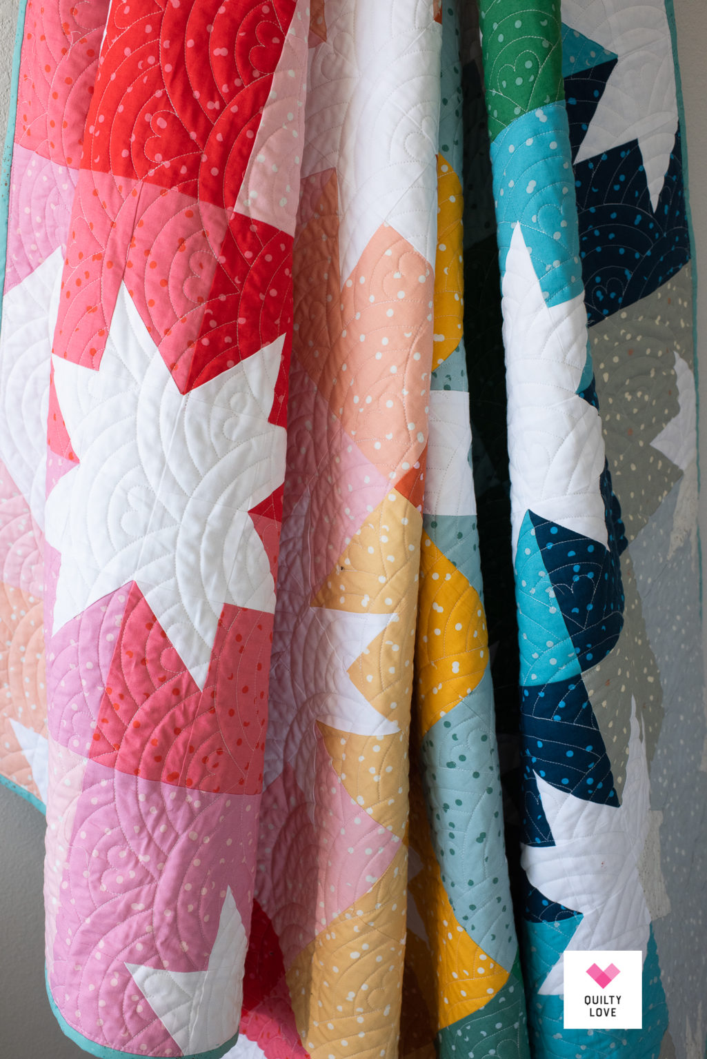 Hole Punch Star Pop II quilt - Quilty Love