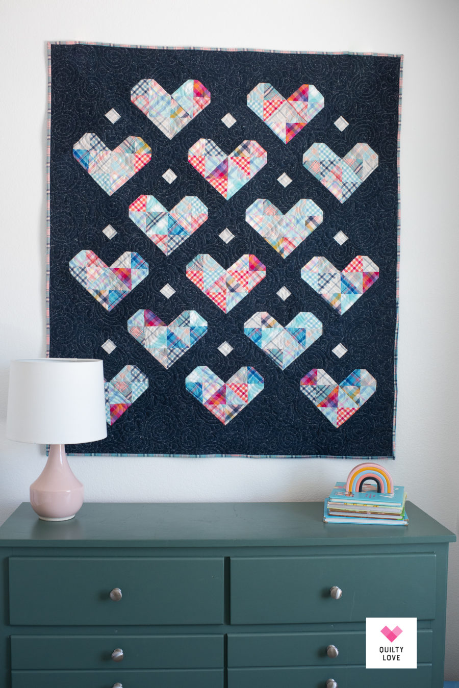 Baby Size Cozy Season Heart Gems quilt - Quilty Love